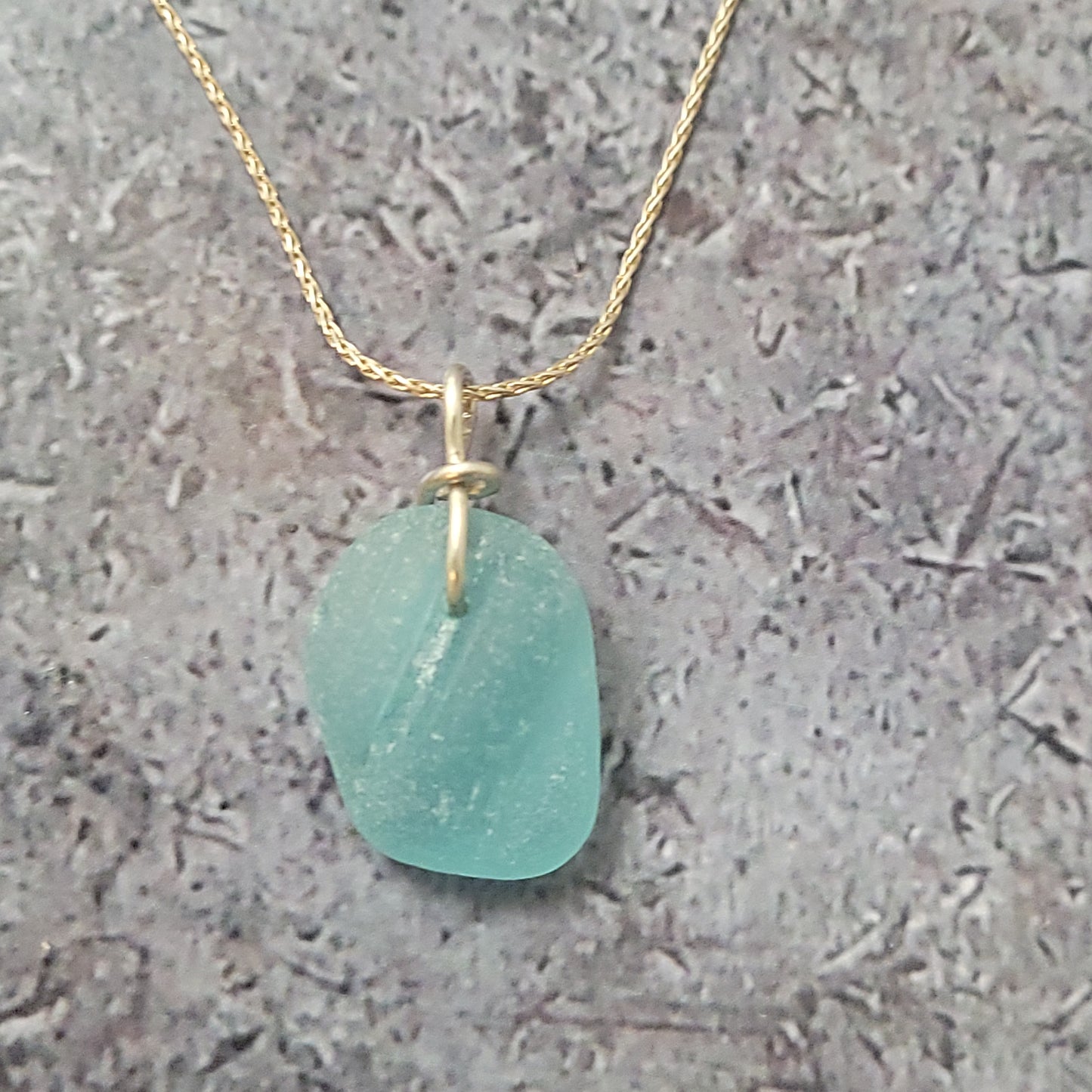 Teal Sea Glass Pendant