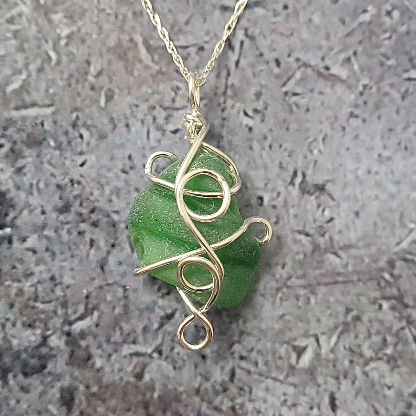 Green Sea Glass Necklace