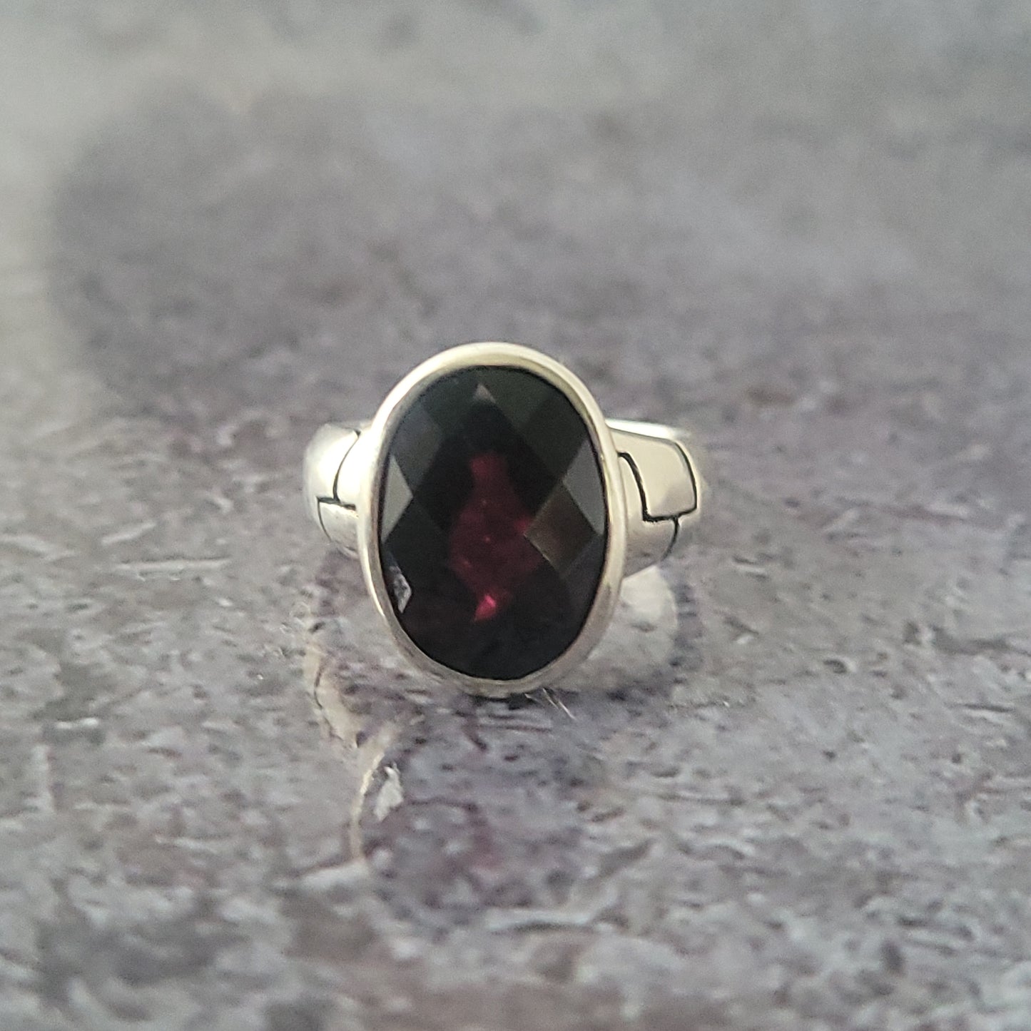 Sterling Rhodolite Garnet Ring