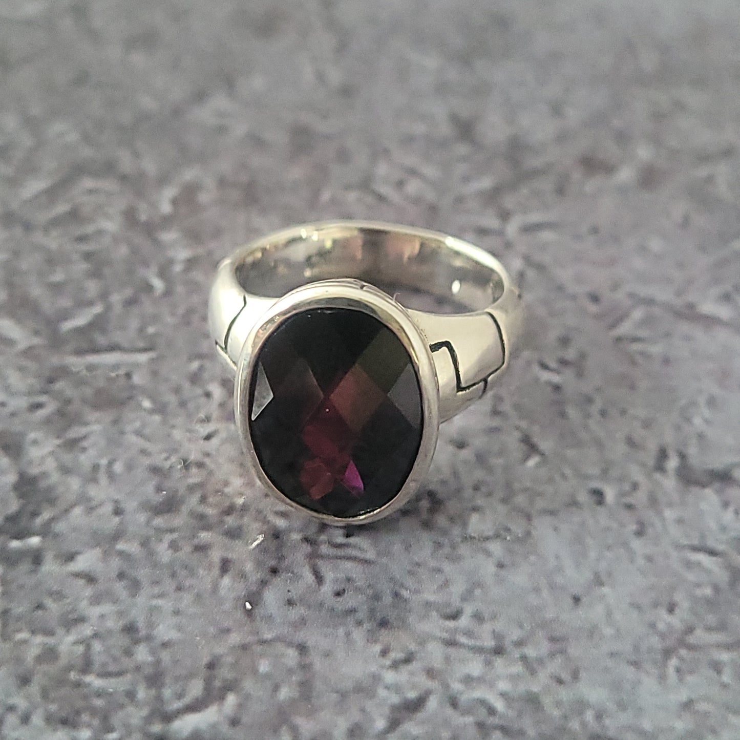 Sterling Rhodolite Garnet Ring