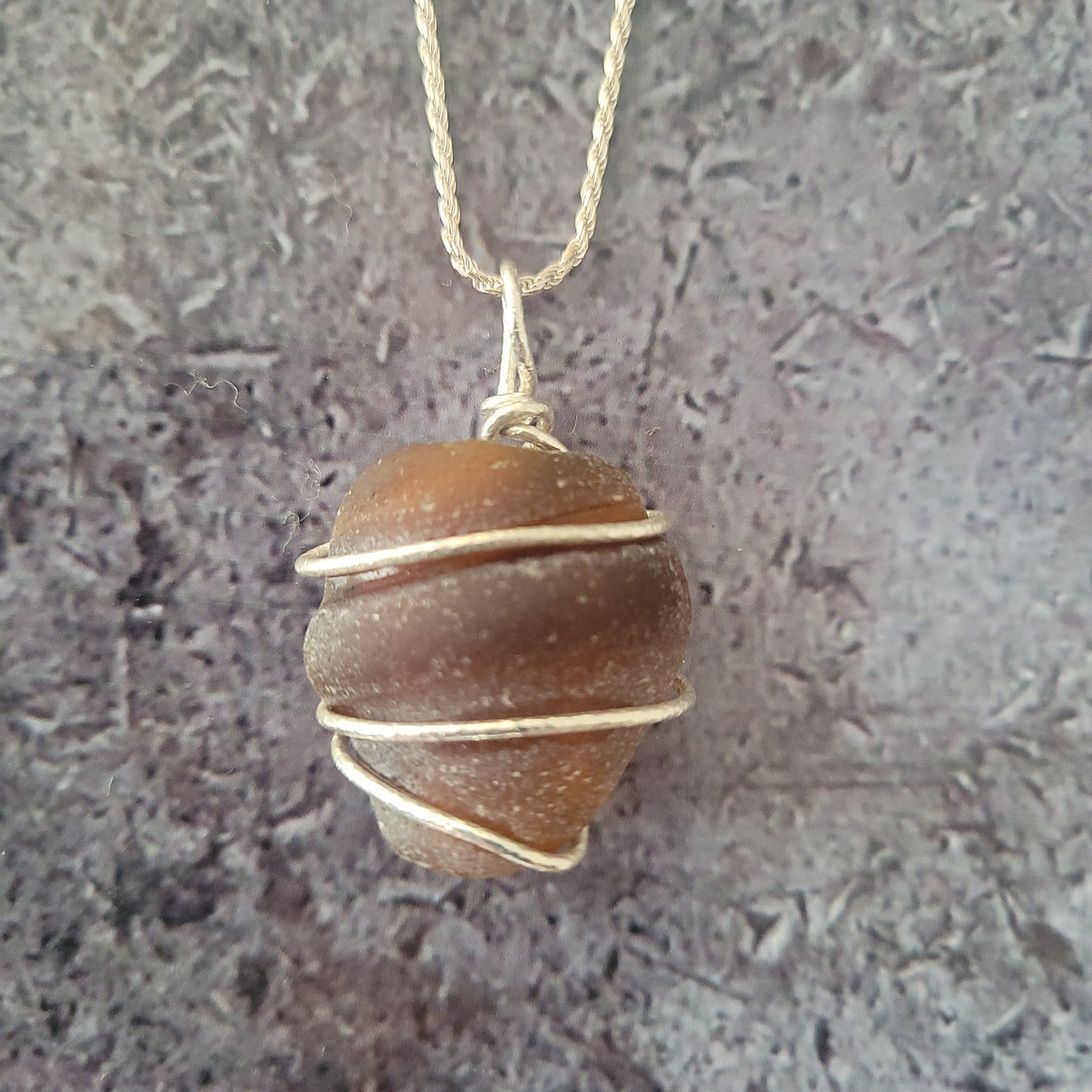 Sterling Brown Sea Glass