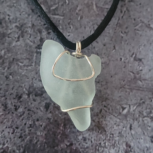 Frosted Genuine Sea Glass Necklace. $60.00