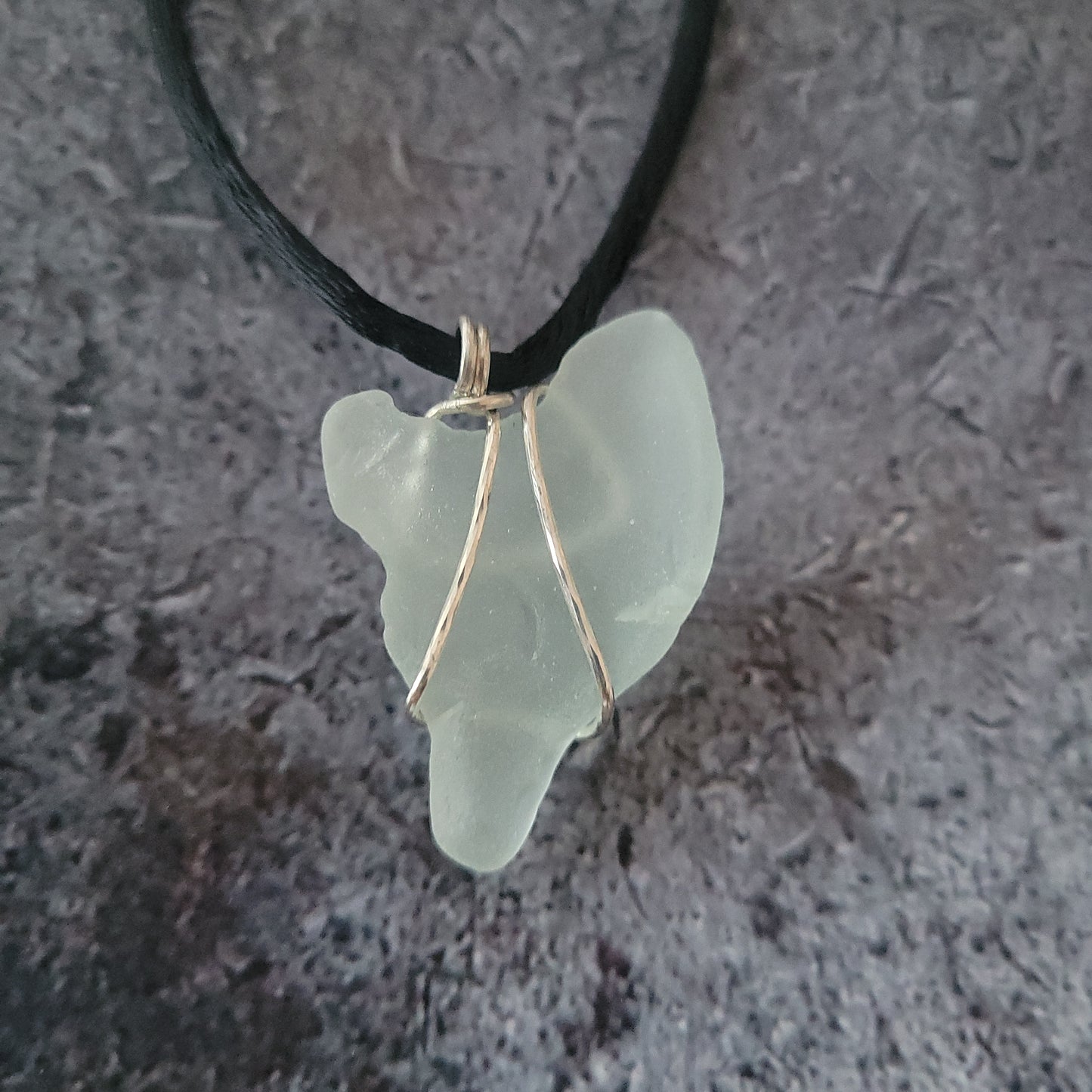 Frosted Genuine Sea Glass Necklace. $60.00