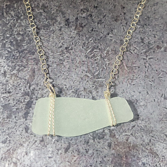 Frosted Genuine Sea Glass Necklace