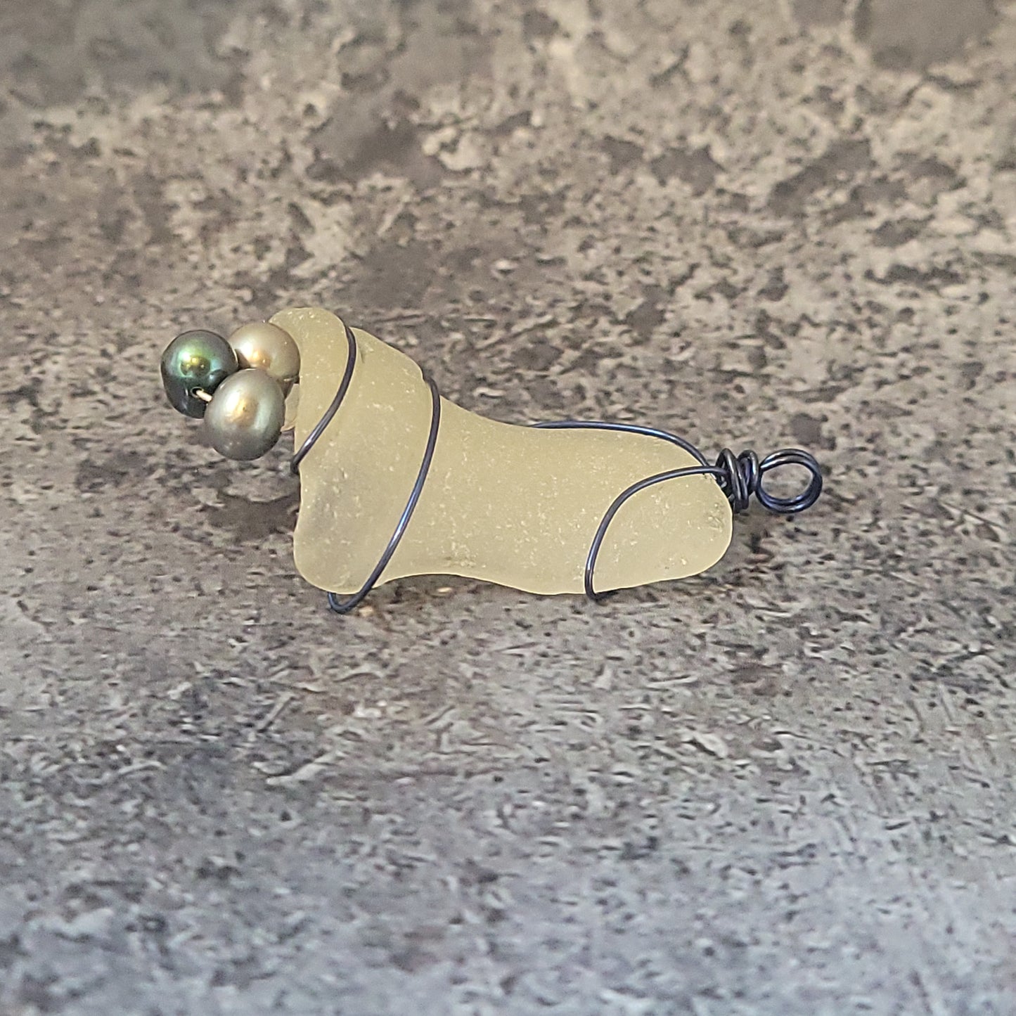 Sea Glass and Pearl Pendant