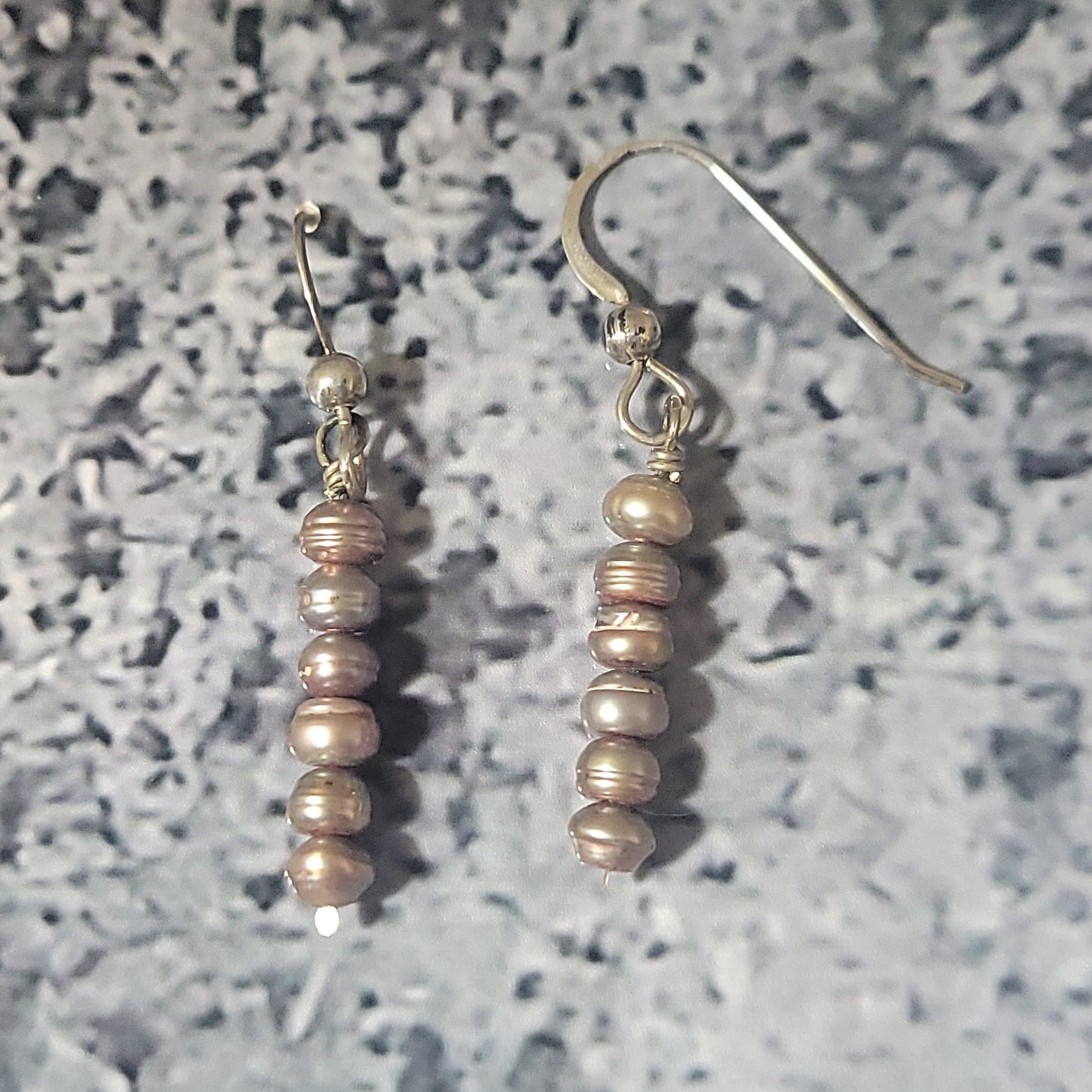 Sterling Gray Pearl Earrings
