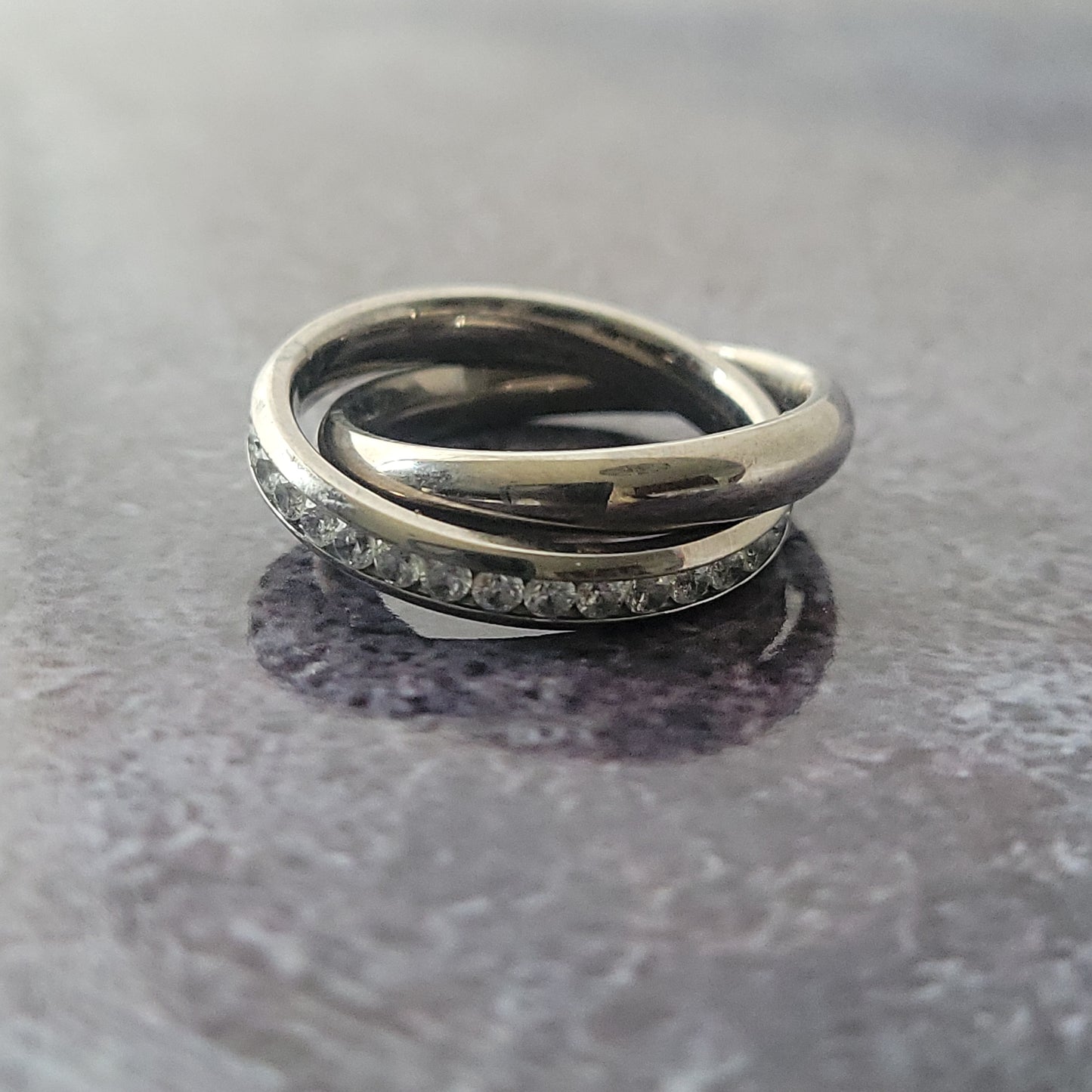Titanium and CZ Ring