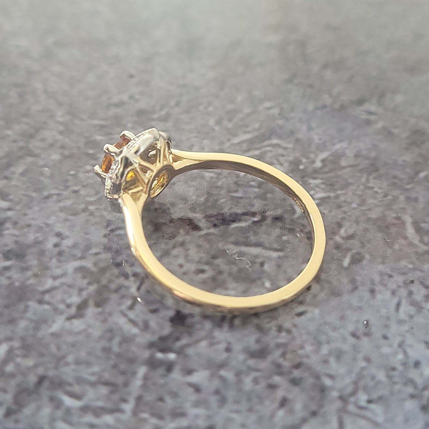 10k Citrine and Diamond ring