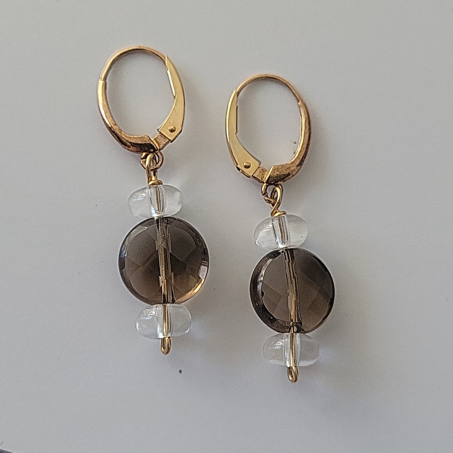 14k Smokey Quartz Earrings