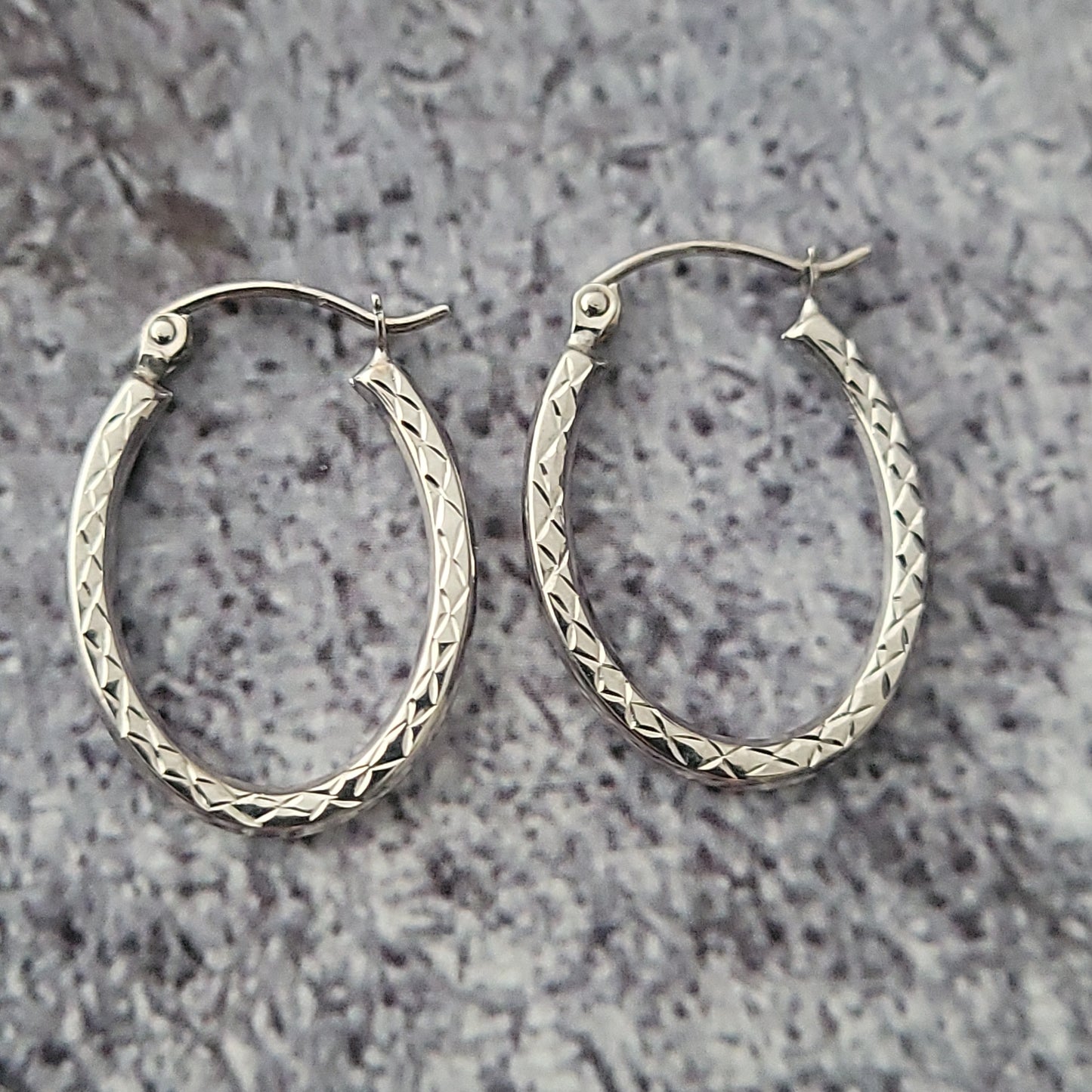 14k Diamond Cut Hoops