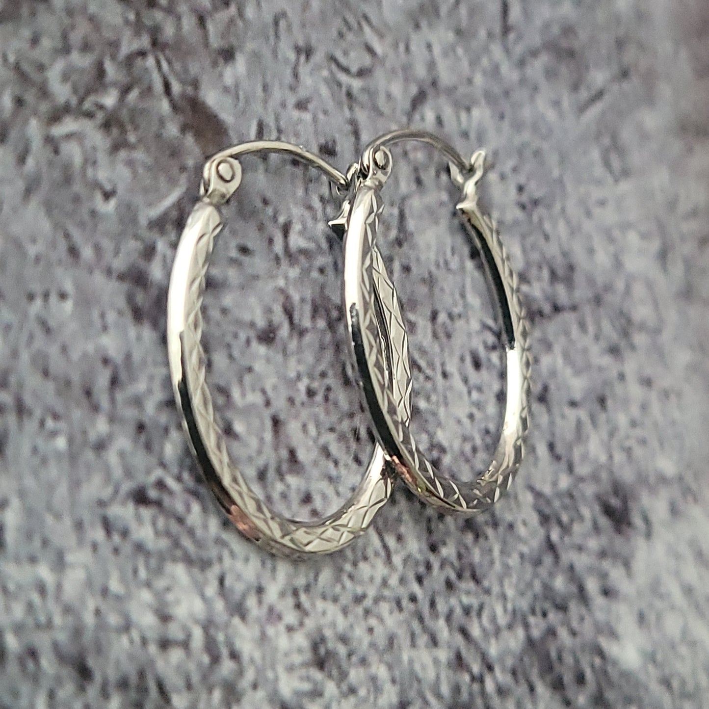 14k Diamond Cut Hoops