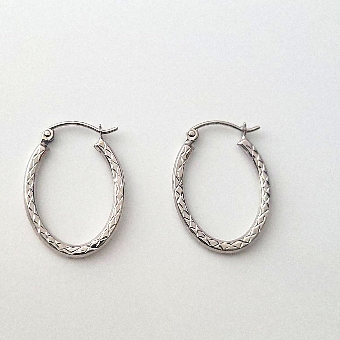 14k Diamond Cut Hoops