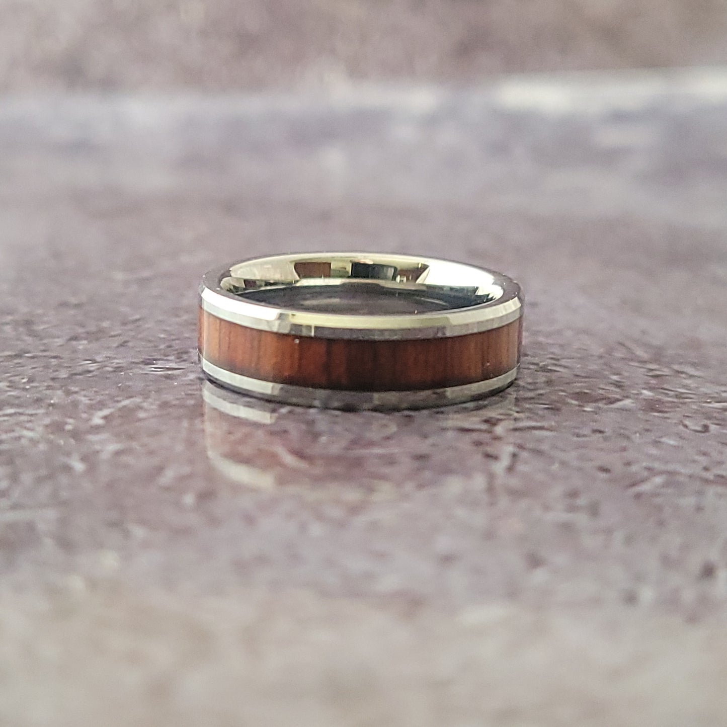 Tungsten and Wood Band, size 8
