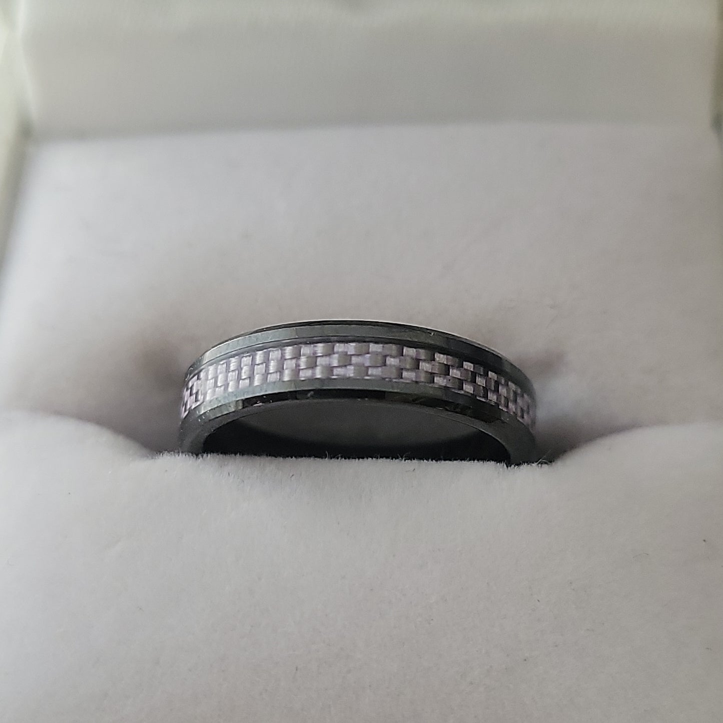 Black Ceramic and Purple Band, Size 3.75