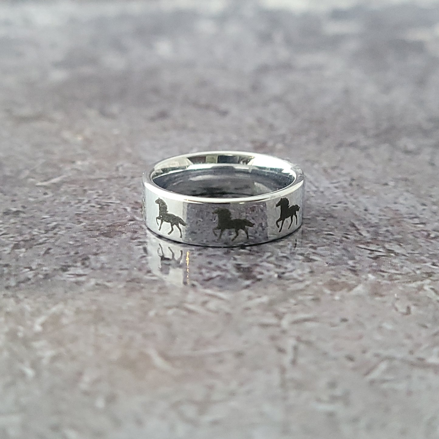 Tungsten Horse Ring