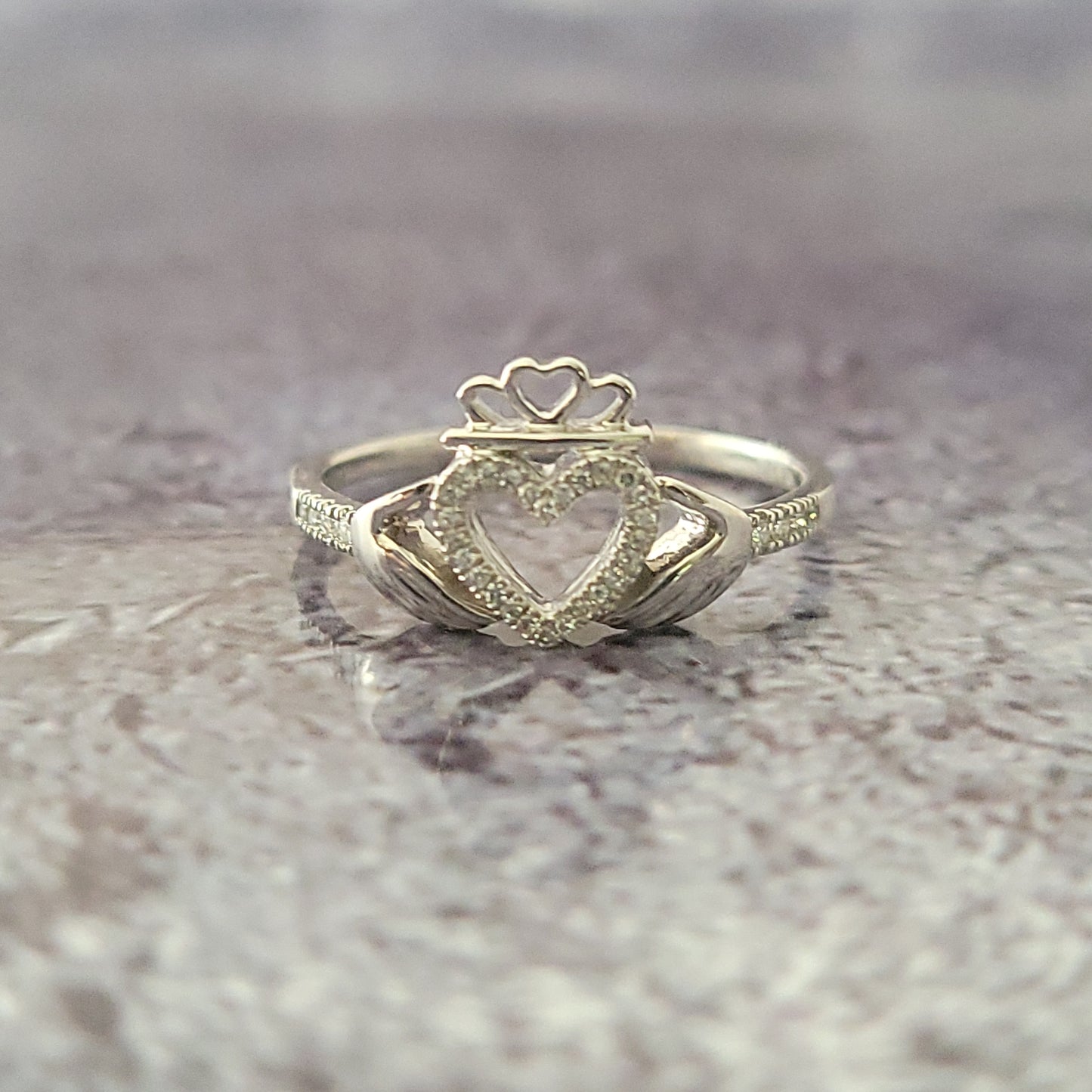 Gold and Diamond Claddagh Ring