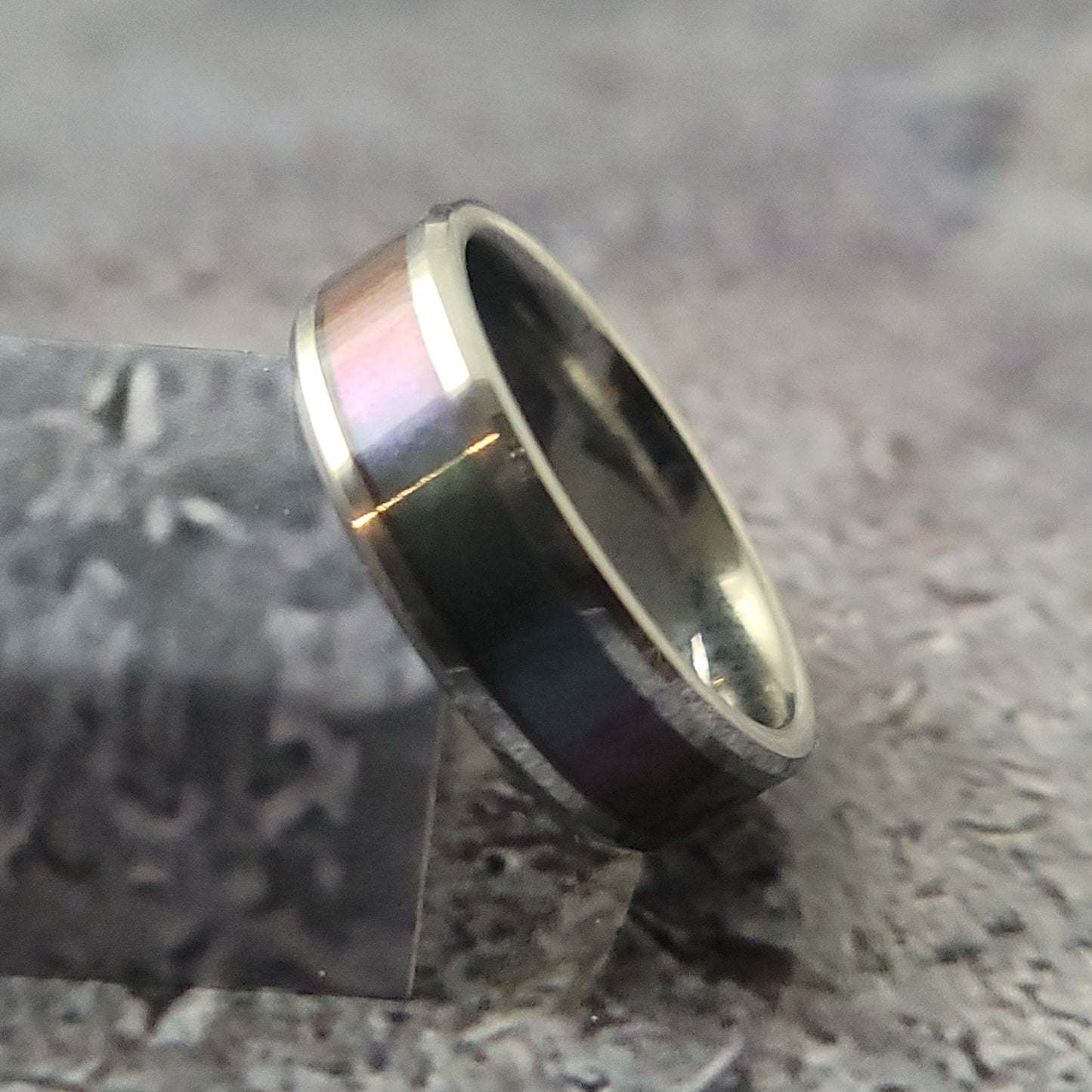 Tungsten Carbide with Color Change Blue Purple