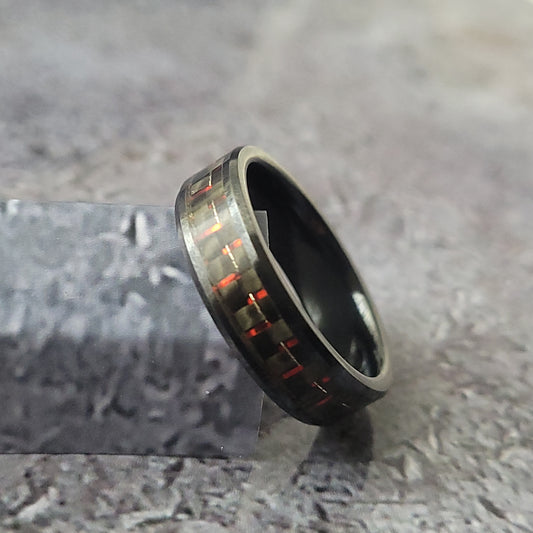 Ceramic with Black and Red Carbon Fiber