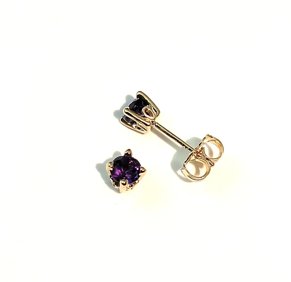 Gold Amethyst Earrings