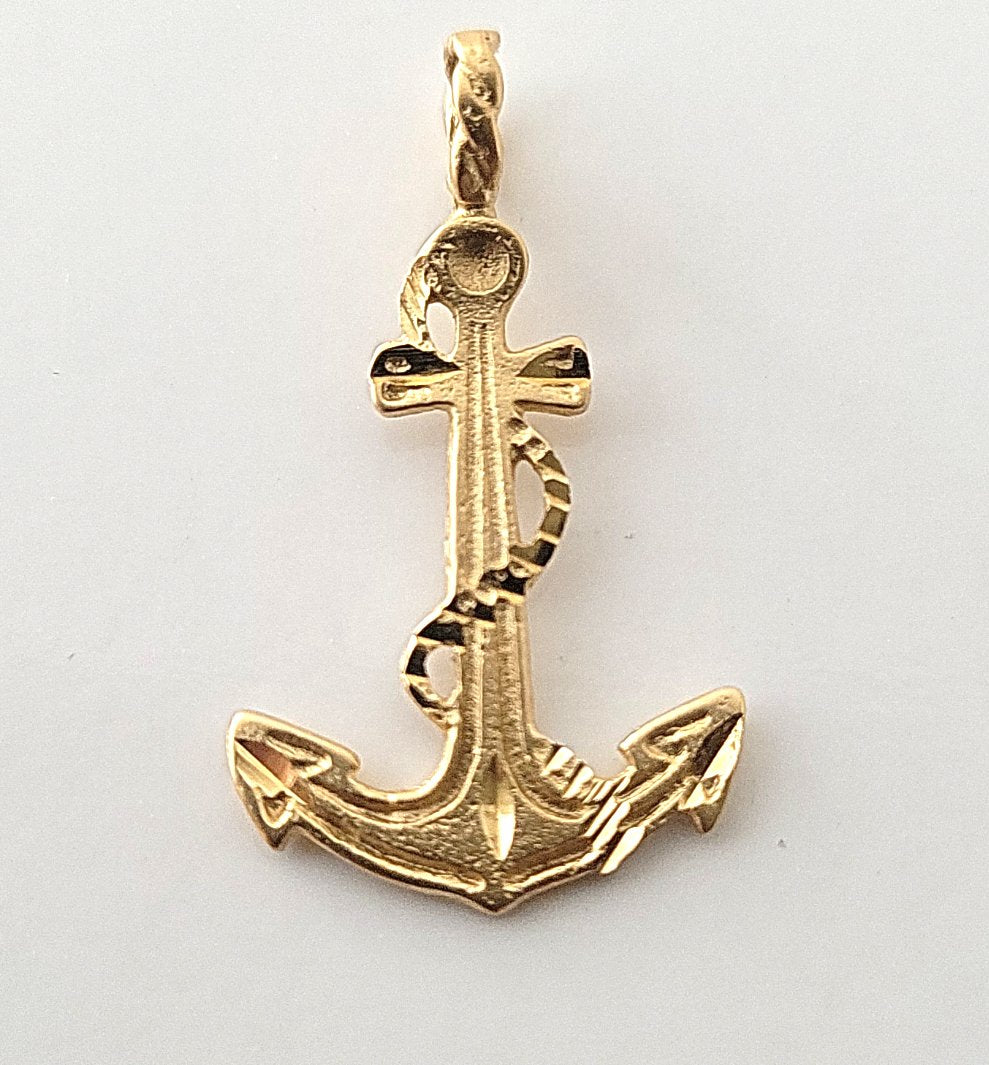14k Anchor Pendant