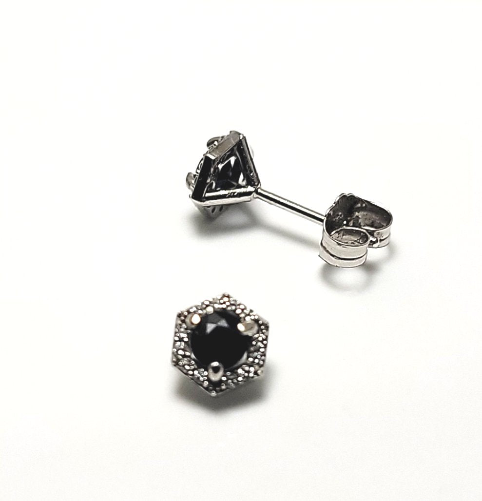 14k Gold Sapphire and Diamond Earrings