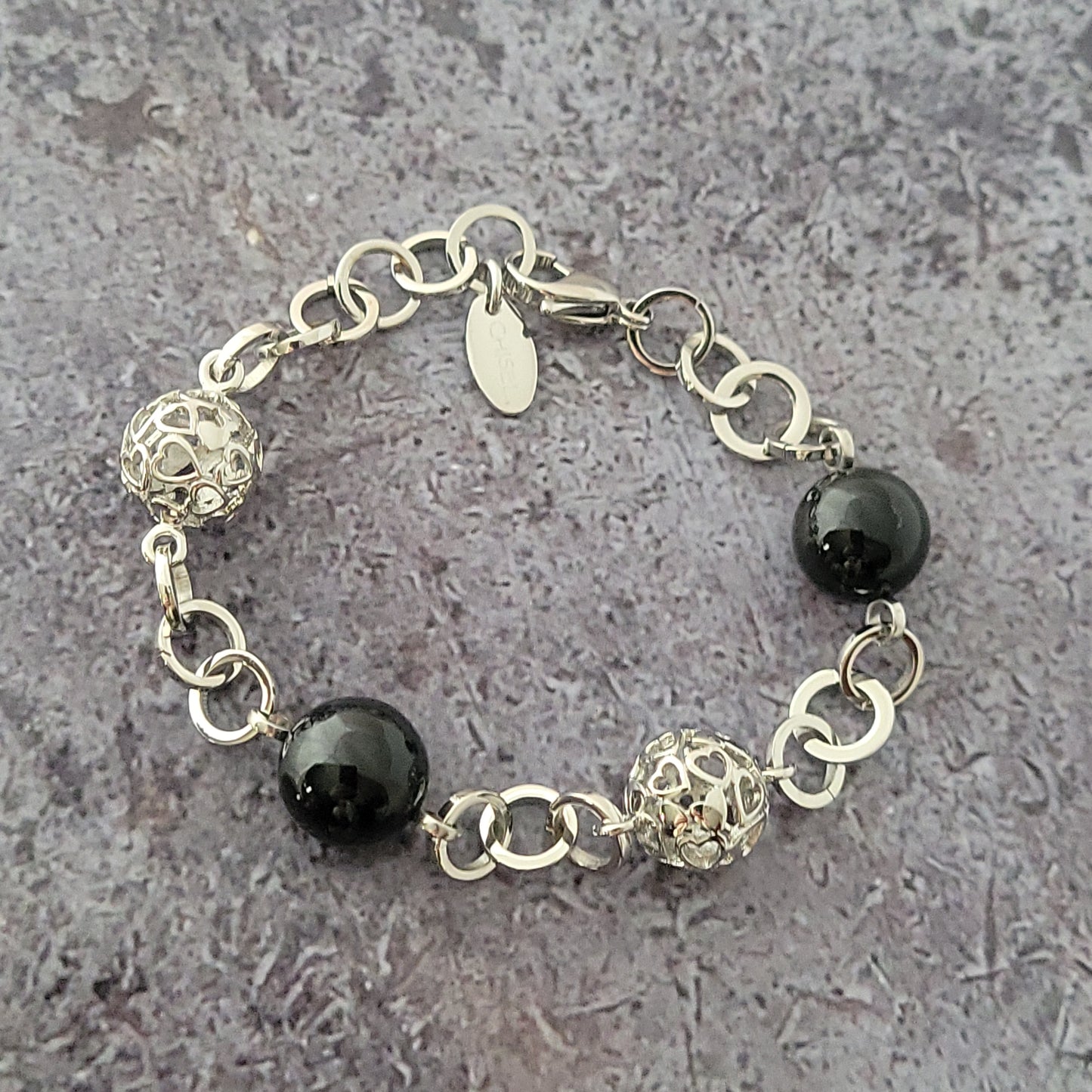 Stainless Steel Black Onyx Bracelet