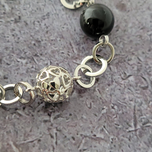 Stainless Steel Black Onyx Bracelet