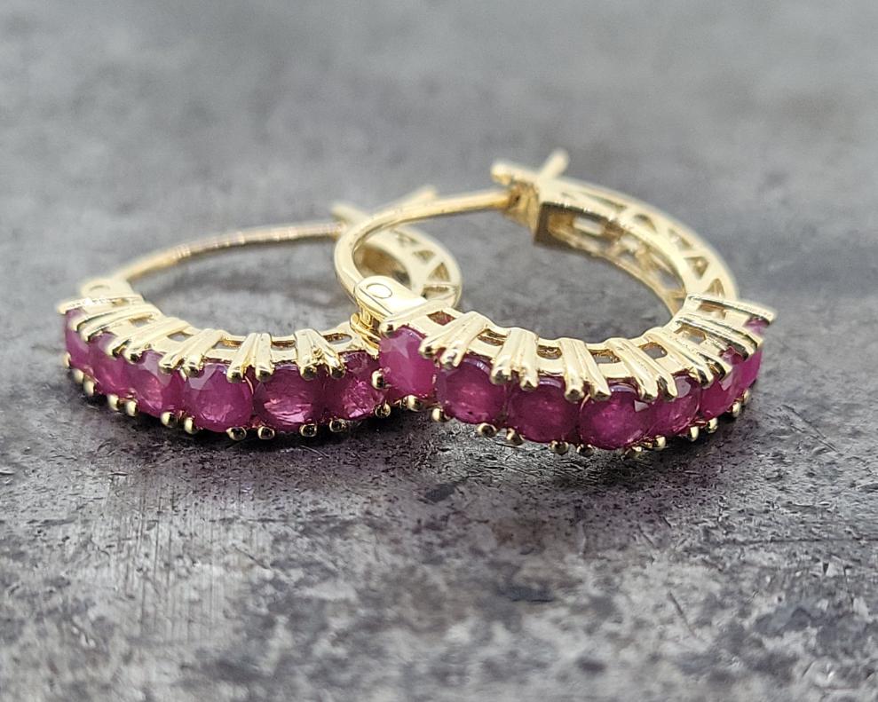 Ruby Hoop Earrings