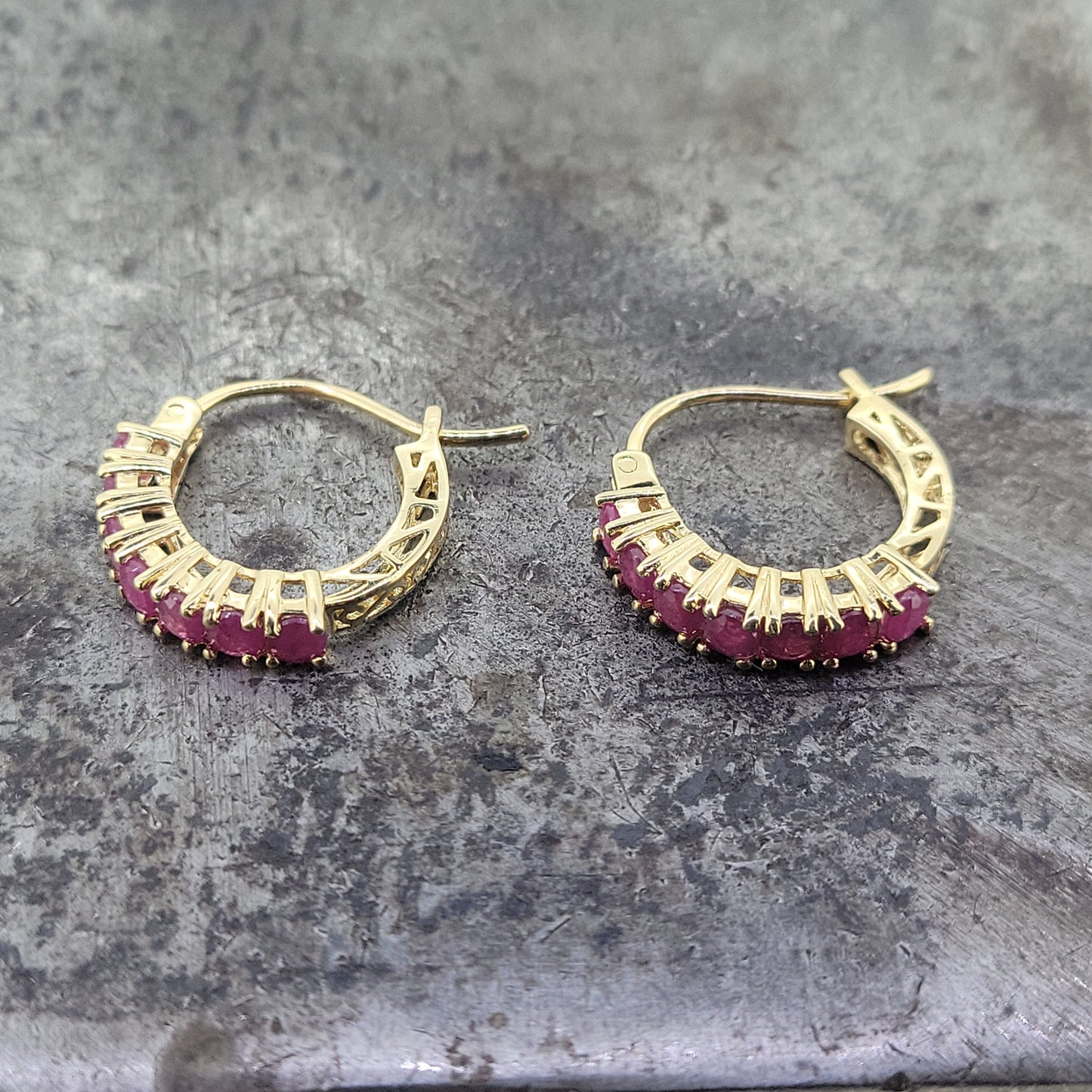 Ruby Hoop Earrings