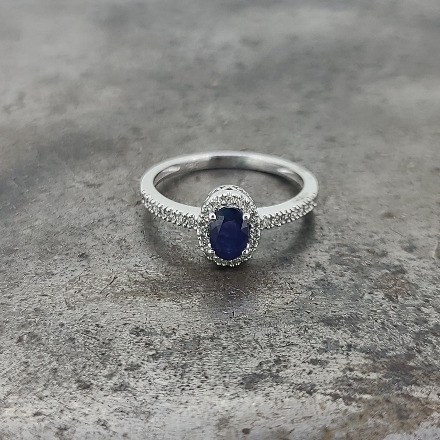 Sapphire Halo Ring