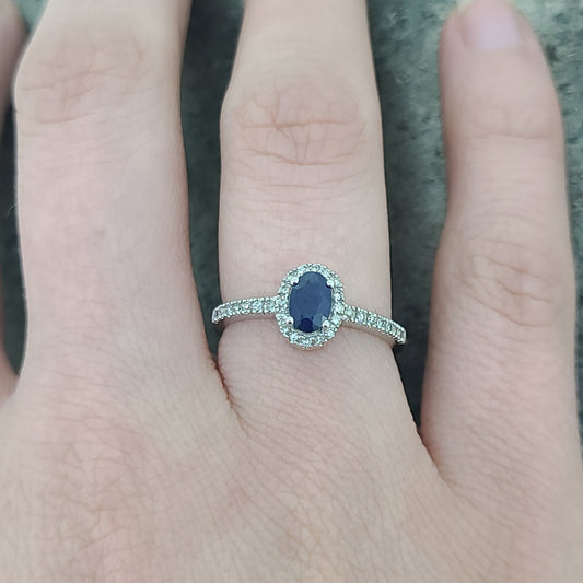 Sapphire Halo Ring
