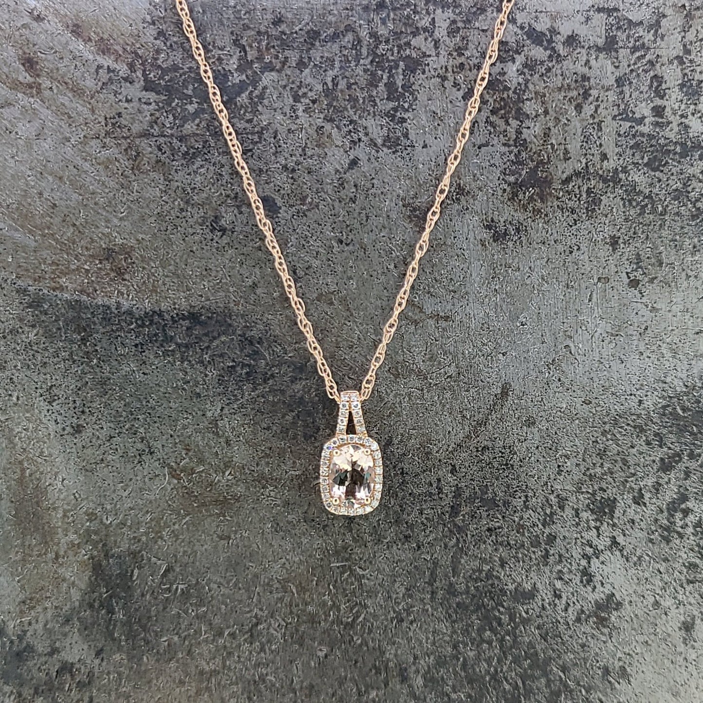 Morganite and Diamond Necklace