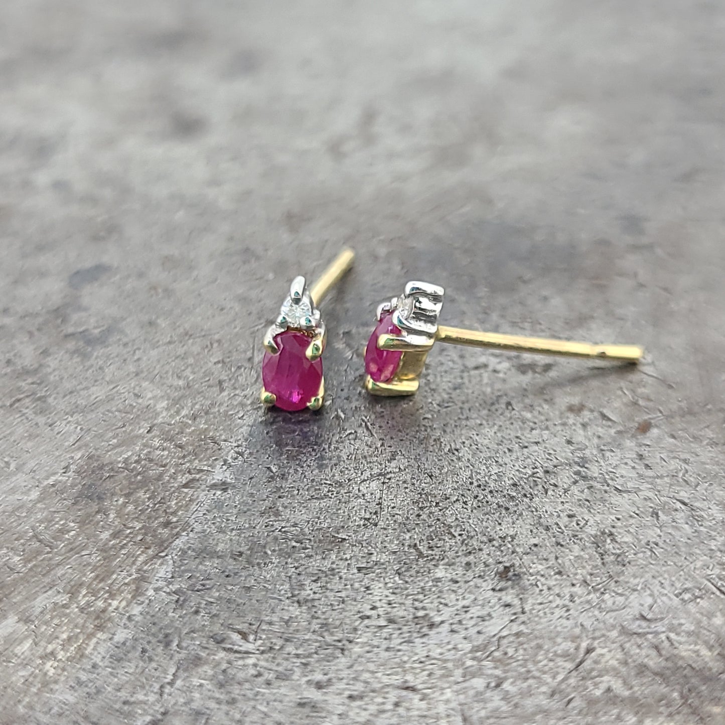 Ruby and Diamond Stud Earrings