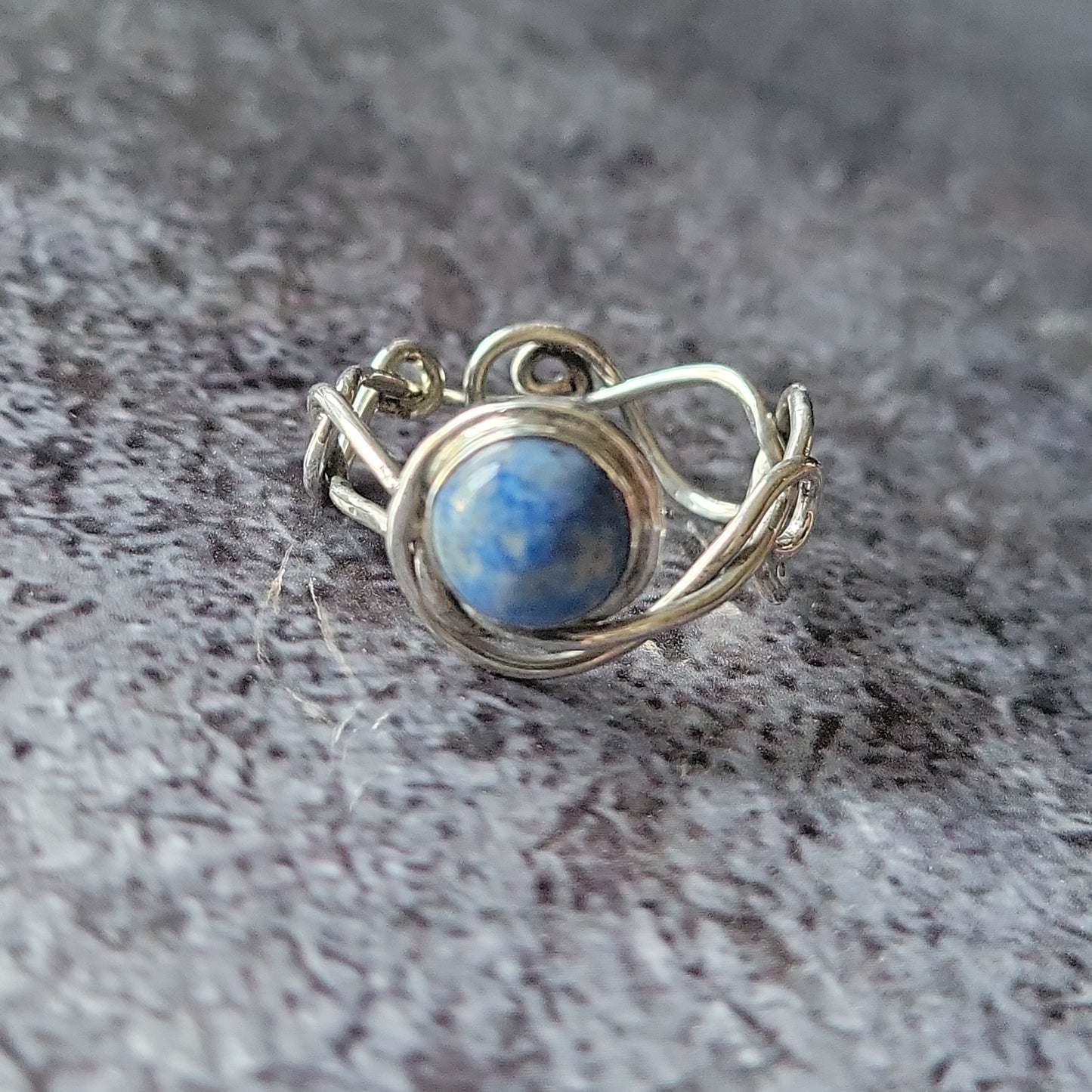 Handmade Sterling and Sodalite Ring