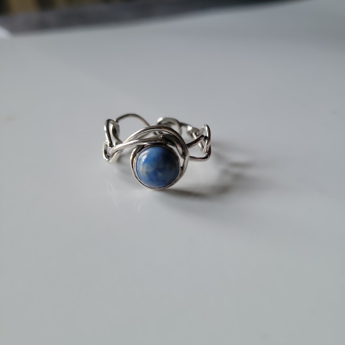 Handmade Sterling and Sodalite Ring