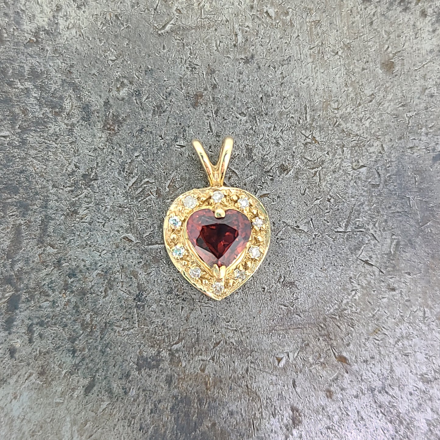 Garnet Heart Pendant