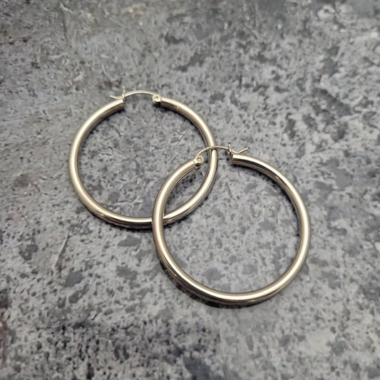 40mm Sterling Hoop Earring