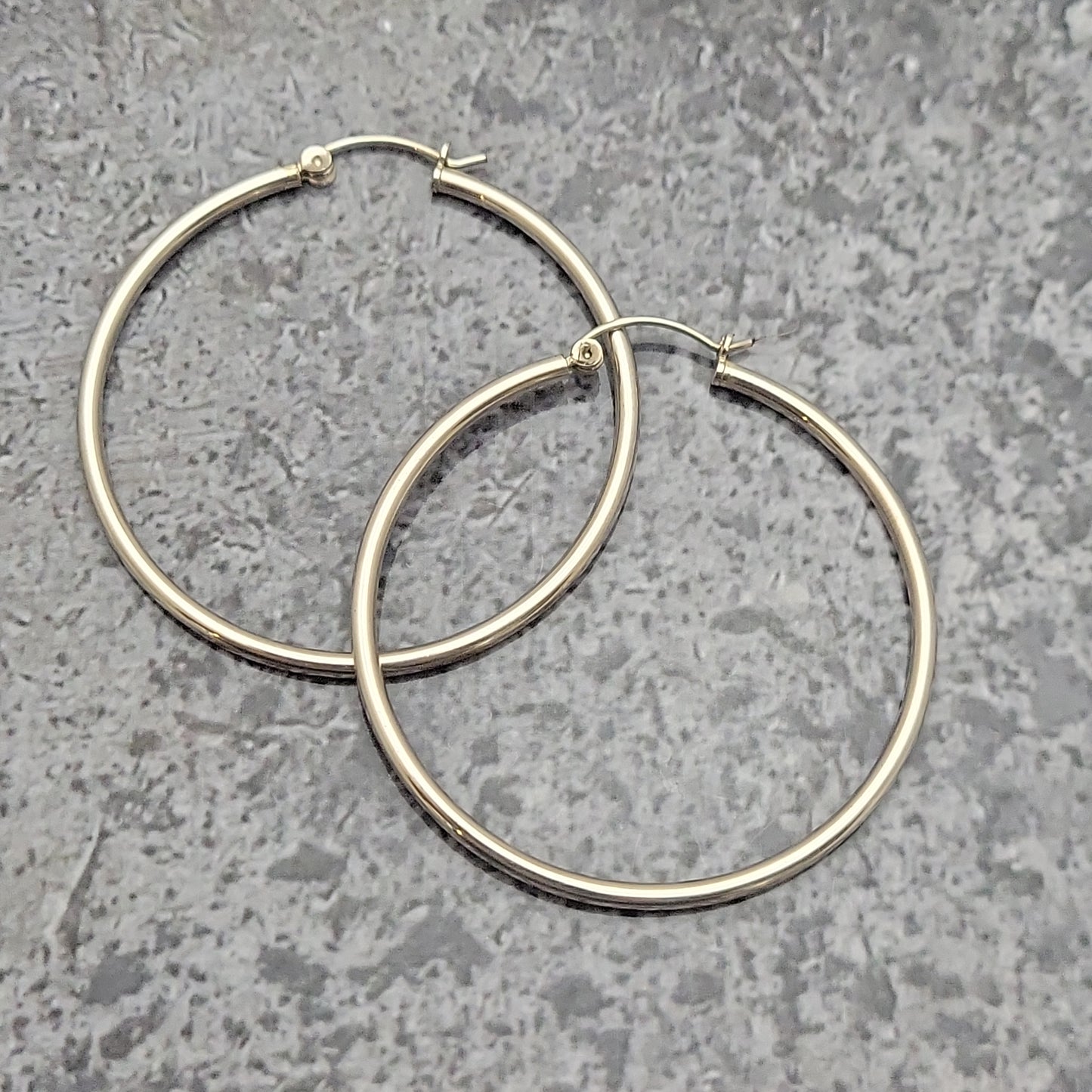 40mm Sterling Silver Hoops
