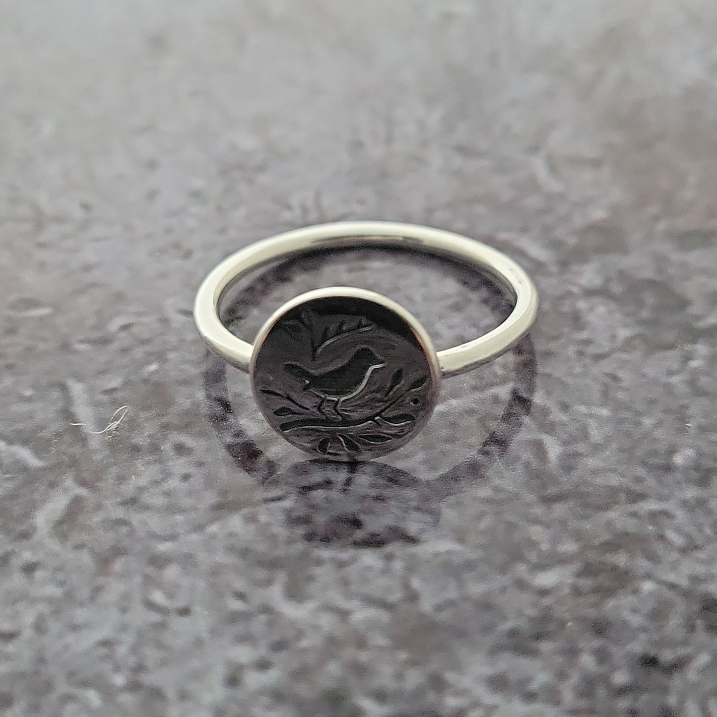 Silver Songbird Ring sz 6