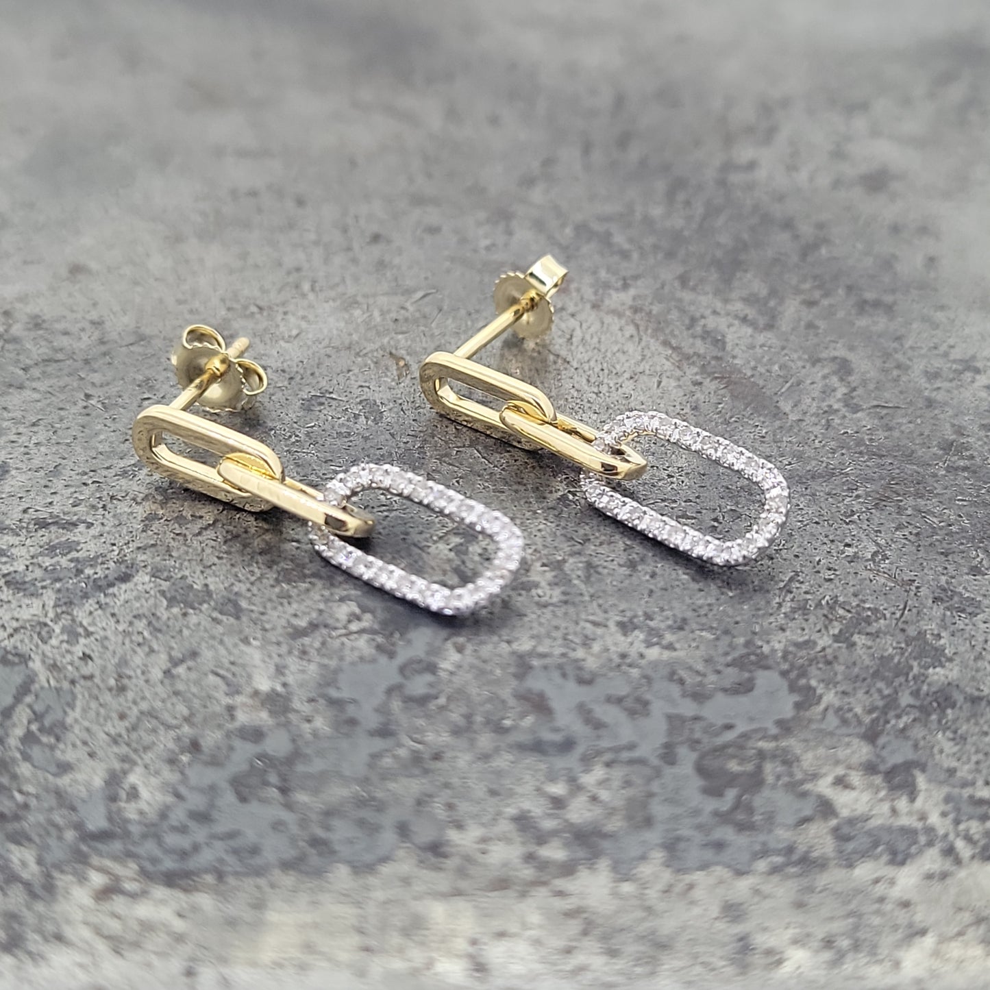 Diamond Staple Style Earrings