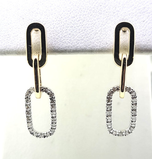 Diamond Staple Style Earrings