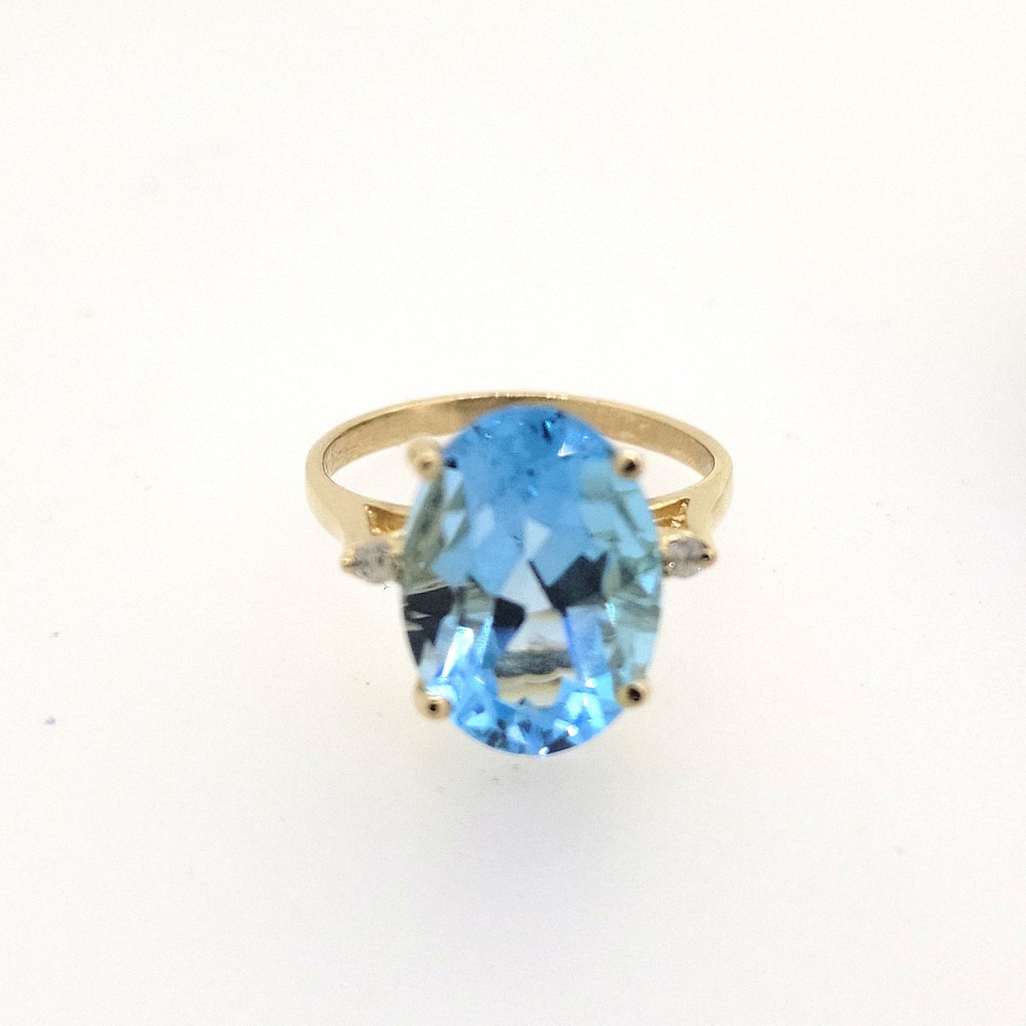 Blue Topaz and Diamond Ring