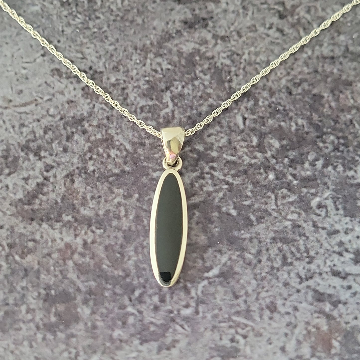 Sterling Silver Black Onyx Necklace
