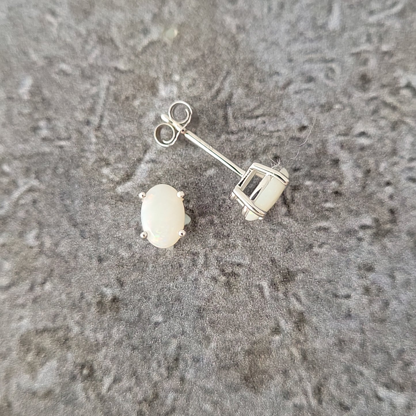 Oval Opal Stud Earrings