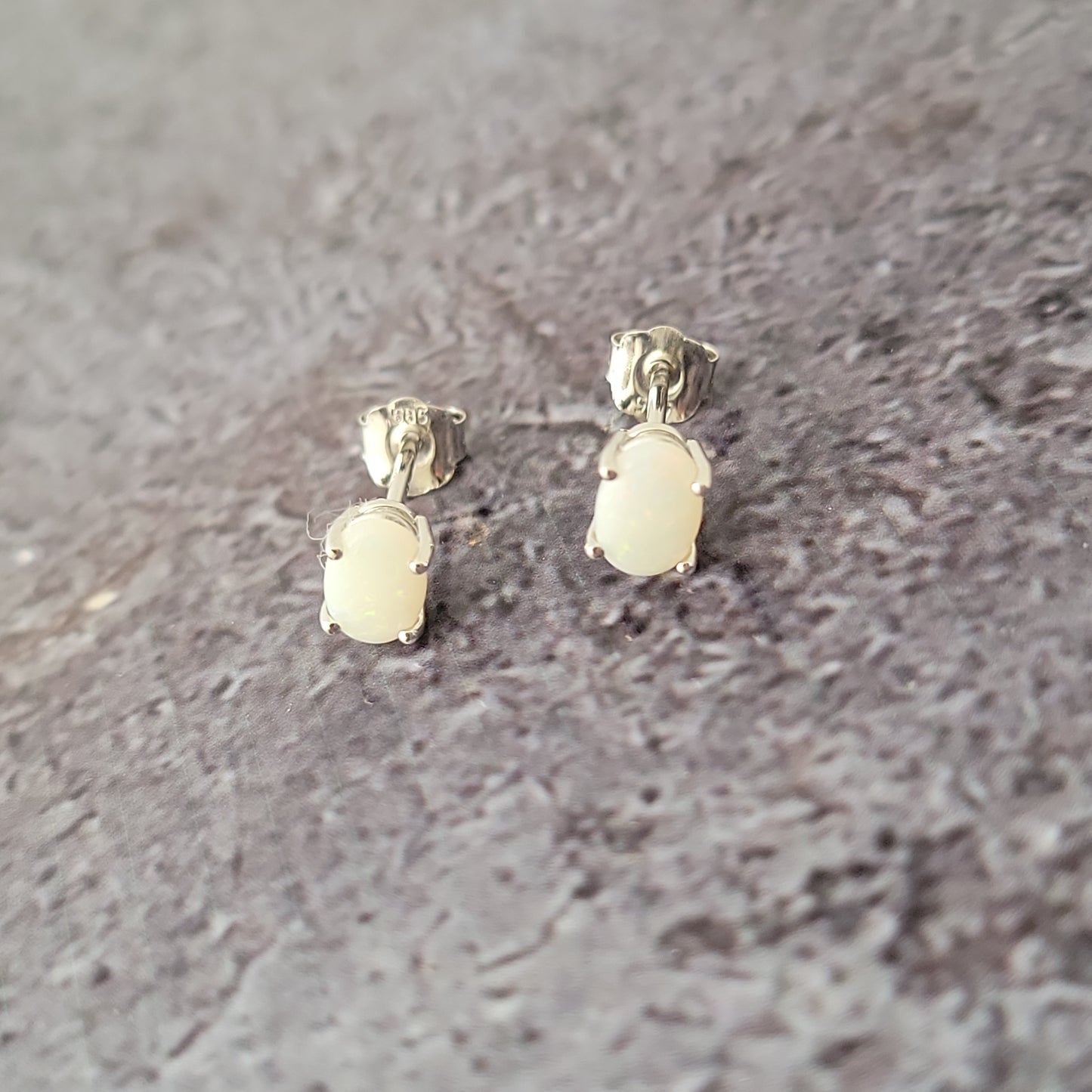 Oval Opal Stud Earrings