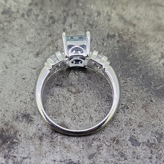Aquamarine and Diamond Ring