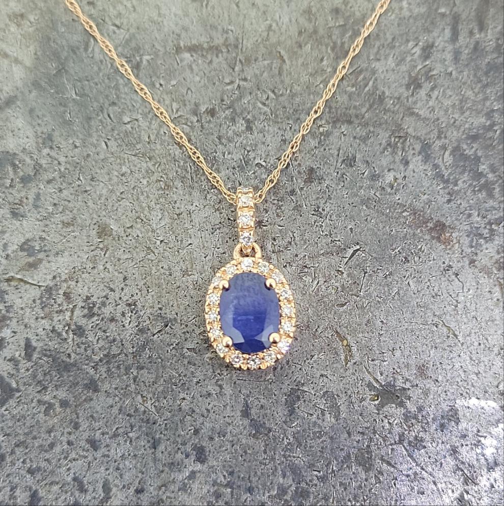 Rose Gold Sapphire Necklace