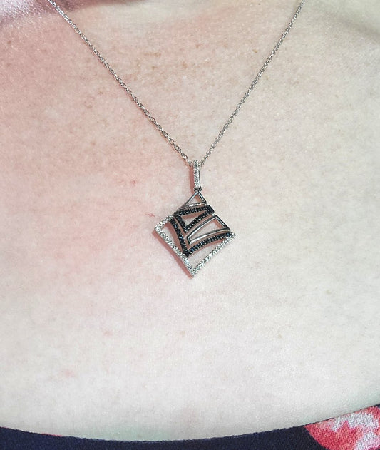 Blue and White Diamond Necklace