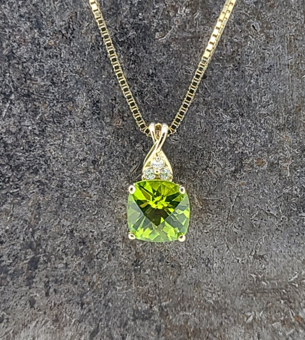 Peridot and Diamond Pendant