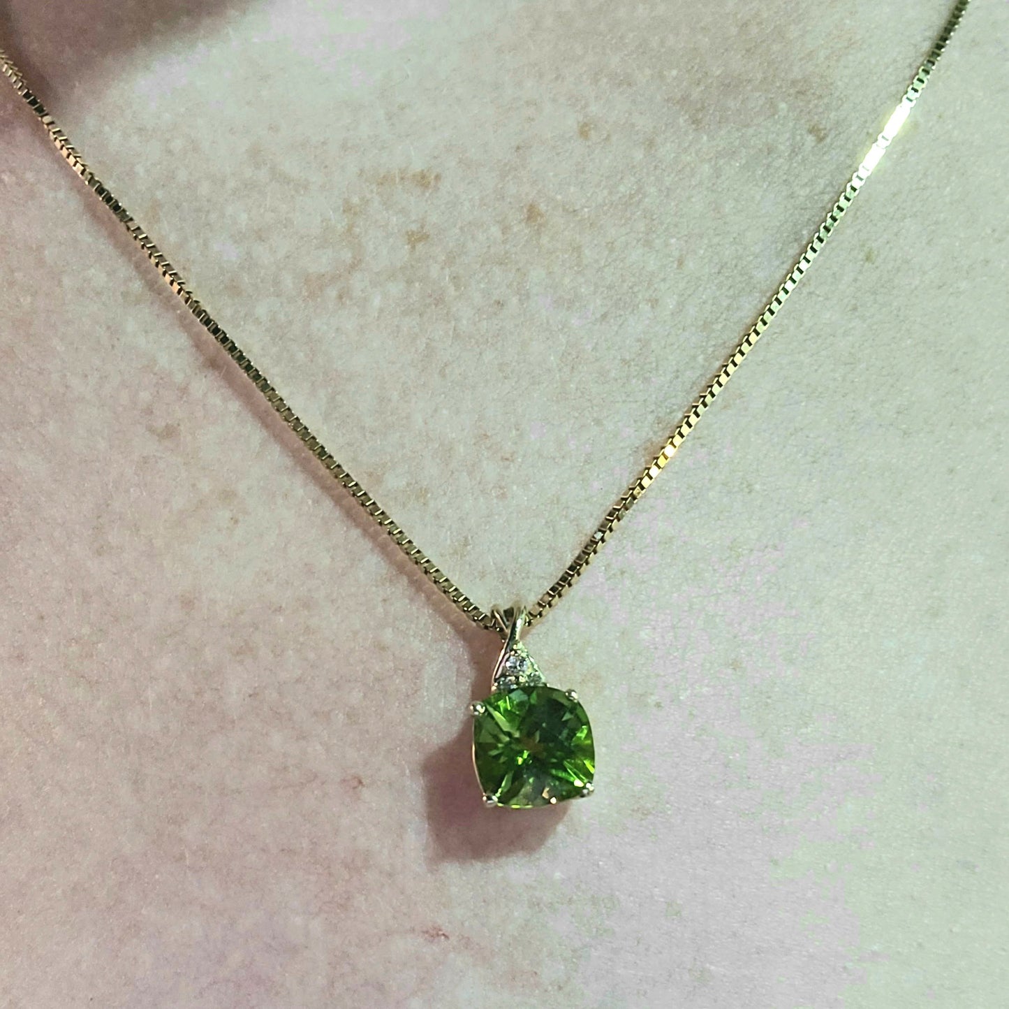 Peridot and Diamond Pendant